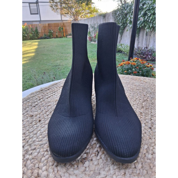 LifeStride Soft System "Dreamy" Black Ribbed Knit Ankle Boots Booties Size 9.5 - Picture 2 of 15